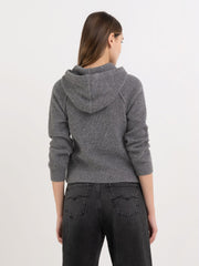 REPLAY CROPPED SWEATER WITH HOOD