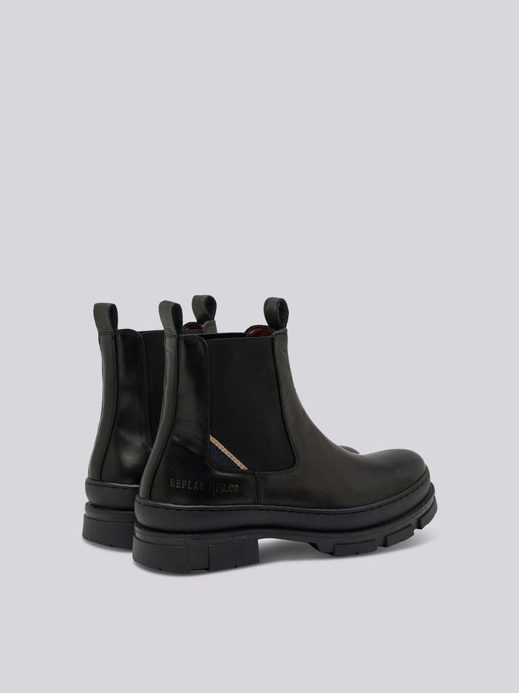 REPLAY VEGA LEA CHELSEA ANKLE BOOTS IN LEATHER