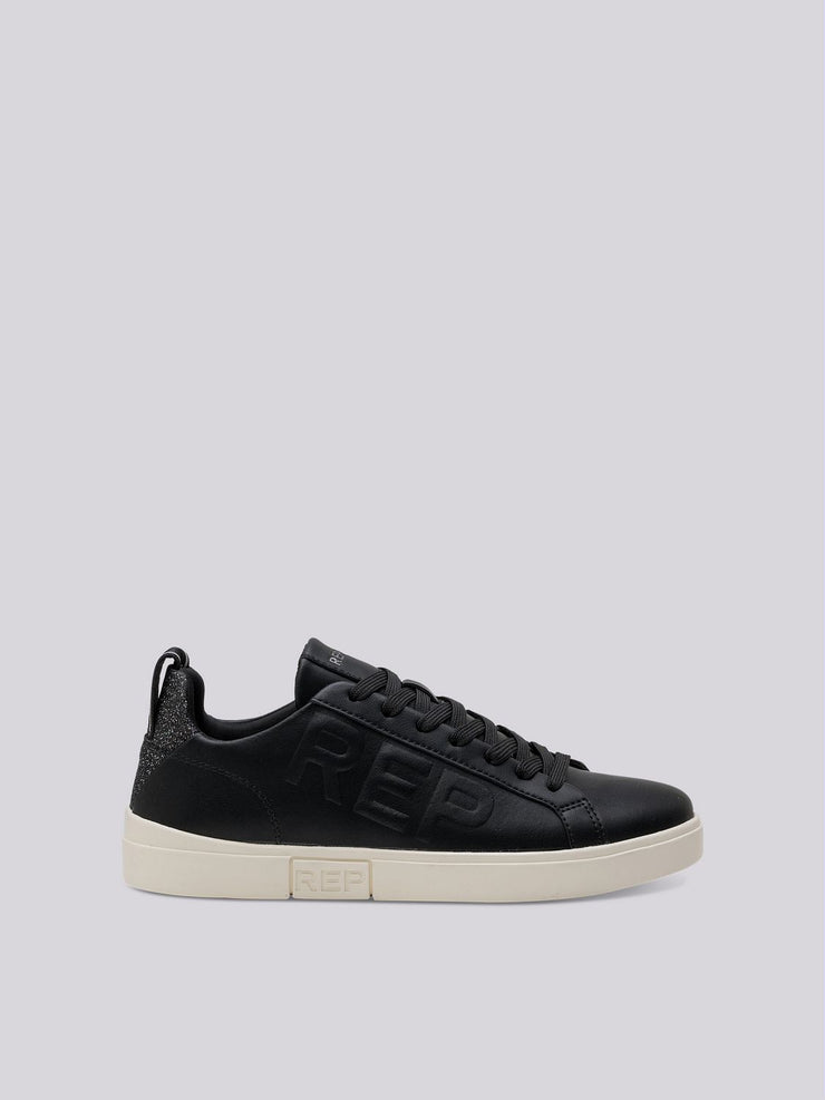 REPLAY POLYS W SPARK LEATHER SNEAKERS WITH LACES