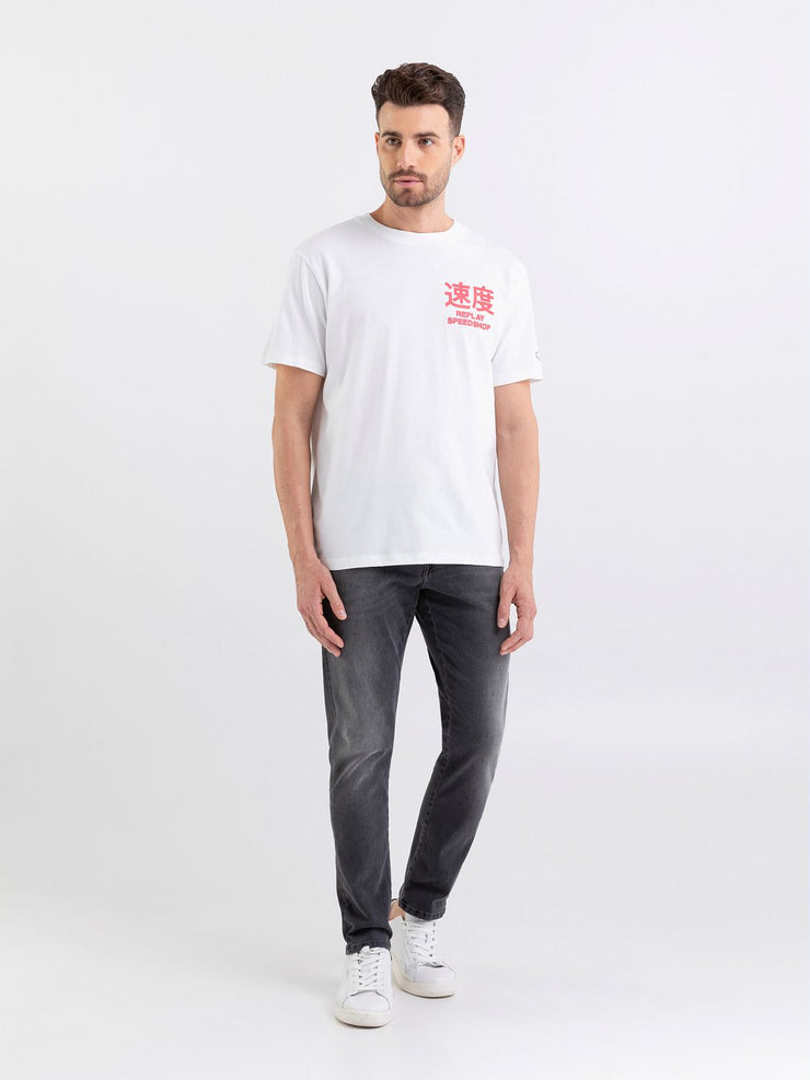 REPLAY T-SHIRT IN JERSEY WITH SPEED SHOP PRINT