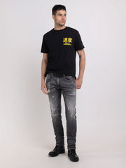 REPLAY T-SHIRT IN JERSEY WITH SPEED SHOP PRINT