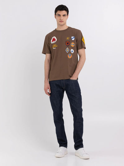 REPLAY T-SHIRT IN JERSEY WITH PATCH
