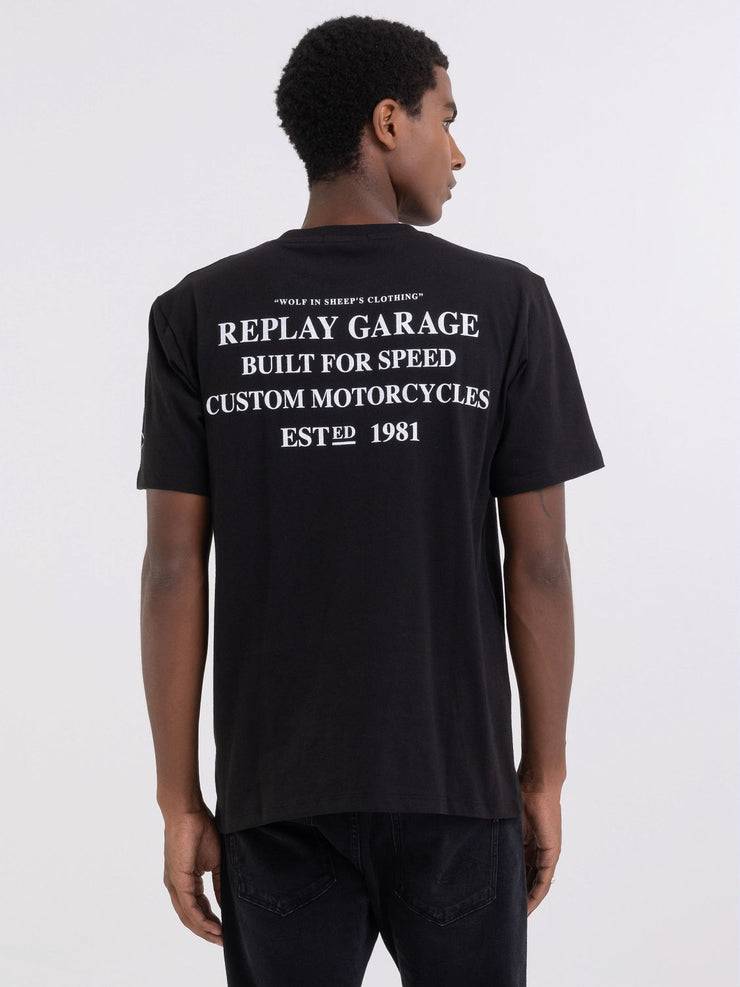 REPLAY T-SHIRT WITH MOTORCYCLES PRINT