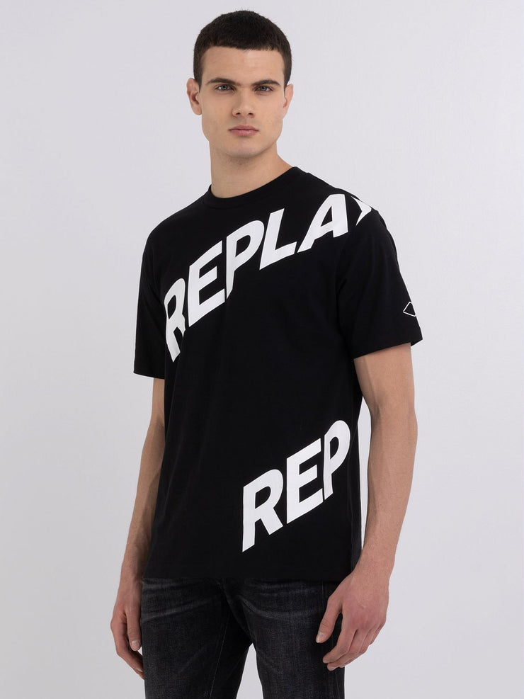 REPLAY RELAXED FIT T-SHIRT WITH MAXI PRINT