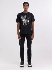 REPLAY JERSEY T-SHIRT WITH BULLDOG