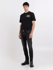 REPLAY JERSEY T-SHIRT WITH BIKER PRINT