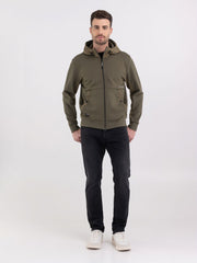 REPLAY TECHNICAL FLEECE SWEATSHIRT WITH HOODIE