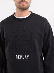 REPLAY CREWNECK SWEATSHIRT WITH PRINT