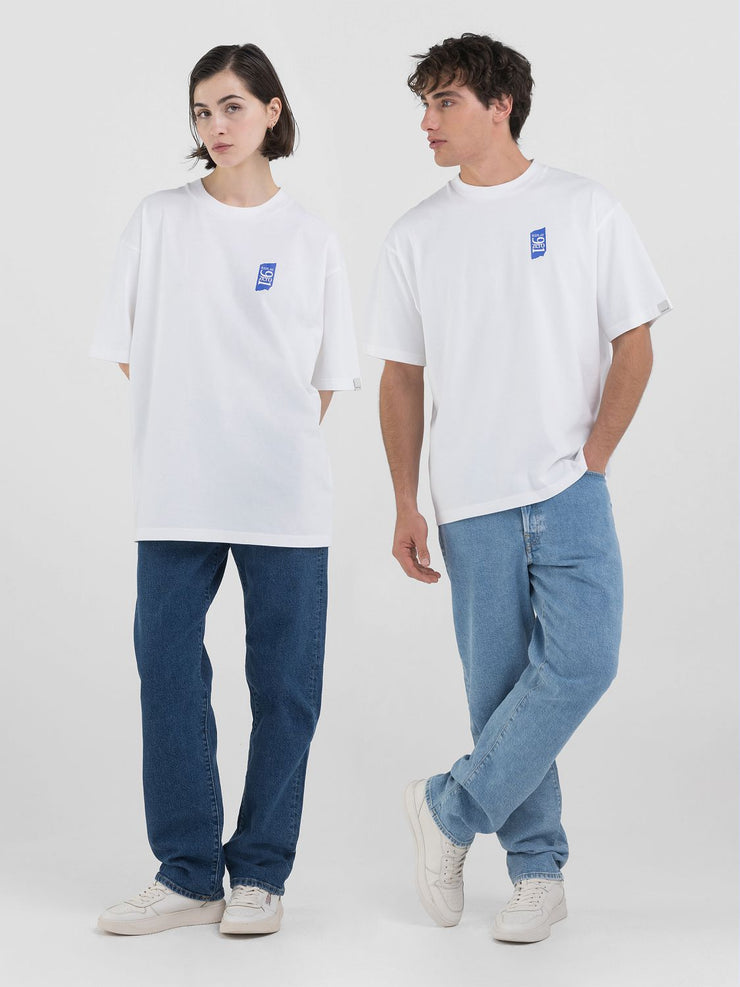 REPLAY GENDERLESS CREW-NECK T-SHIRT WITH 9ZERO1 LOGO