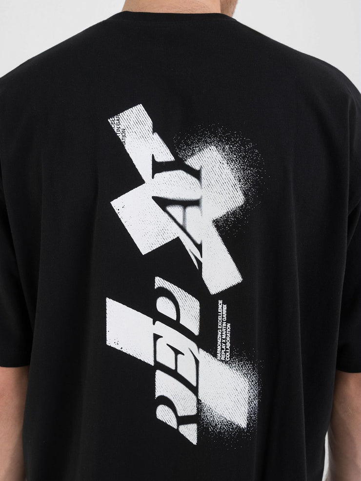 REPLAY CREW-NECK T-SHIRT WITH REPLAY X GARRIX LOGOS FRONT AND BACK