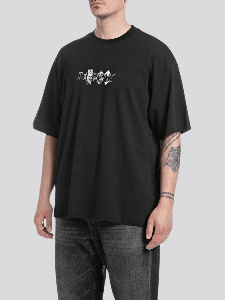 REPLAY CREW-NECK T-SHIRT WITH REPLAY X GARRIX GRAPHIC PRINT FRONT AND BACK