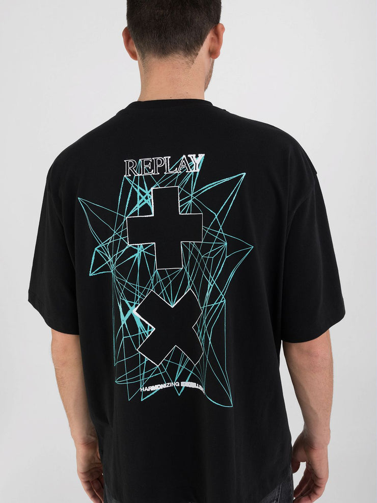 REPLAY CREW-NECK T-SHIRT WITH REPLAY X GARRIX GRAPHIC PRINT FRONT AND BACK