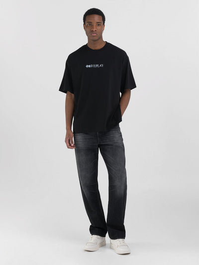REPLAY CREW-NECK T-SHIRT WITH REPLAY X GARRIX LOGO AND LETTERING