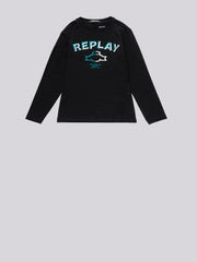 REPLAY LONG-SLEEVED T-SHIRT WITH ARCHIVE LOGO