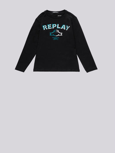 REPLAY LONG-SLEEVED T-SHIRT WITH ARCHIVE LOGO