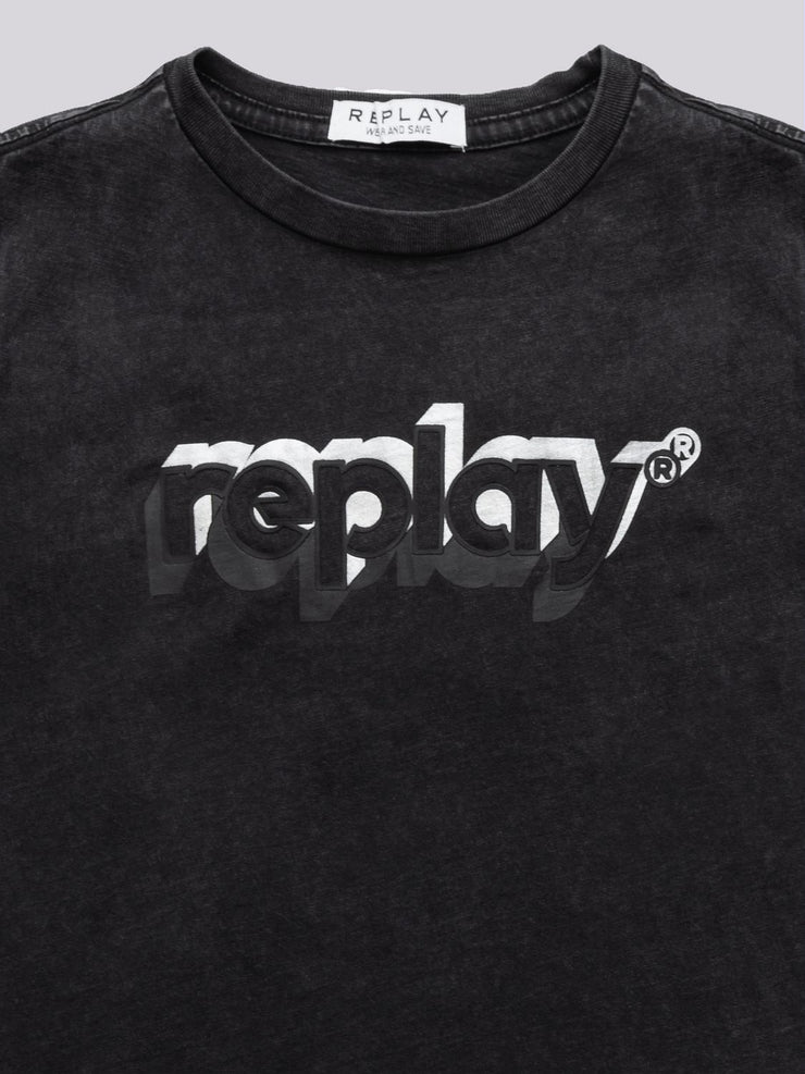 REPLAY ORGANIC COTTON T-SHIRT WITH PRINT