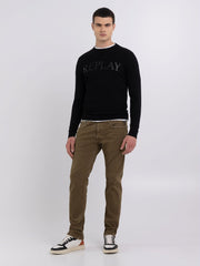 REPLAY SWEATER IN COTTON AND CASHMERE WITH PRINT