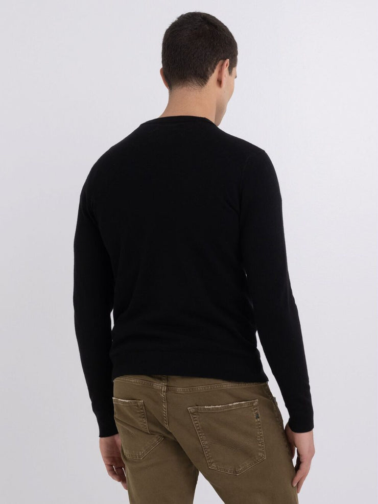 REPLAY SWEATER IN COTTON AND CASHMERE WITH PRINT