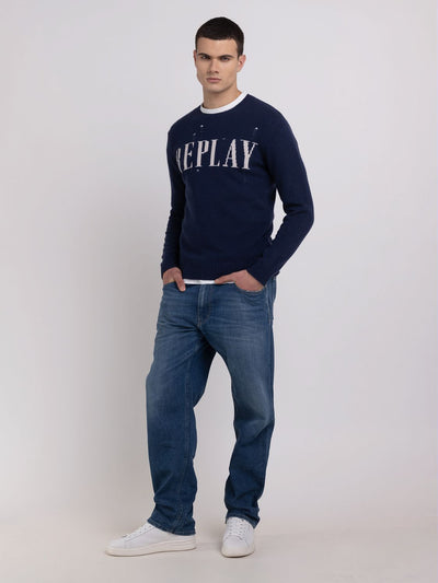 REPLAY SWEATER WITH JACQUARD LOGO
