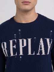 REPLAY SWEATER WITH JACQUARD LOGO