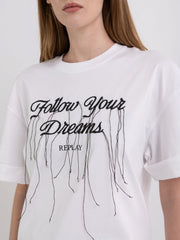 REPLAY OVERSIZED T-SHIRT IN JERSEY