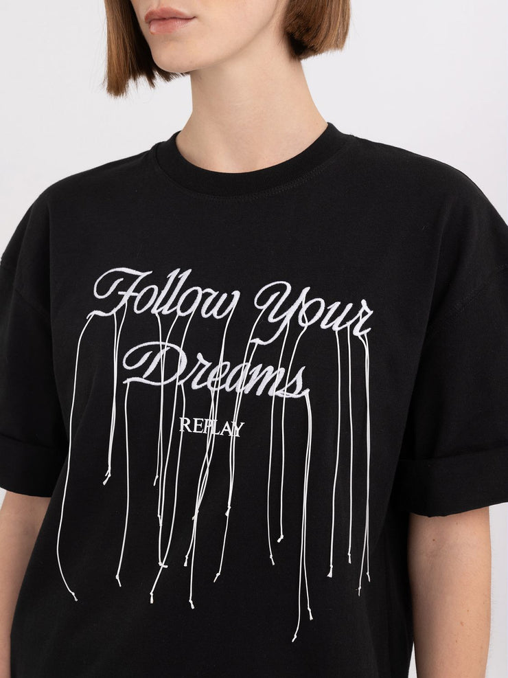 REPLAY OVERSIZED T-SHIRT IN JERSEY