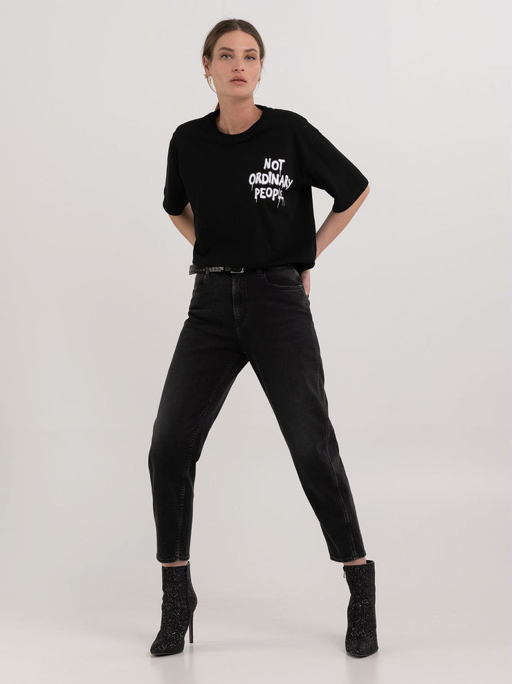 REPLAY BOXY FIT T-SHIRT WITH PRINT