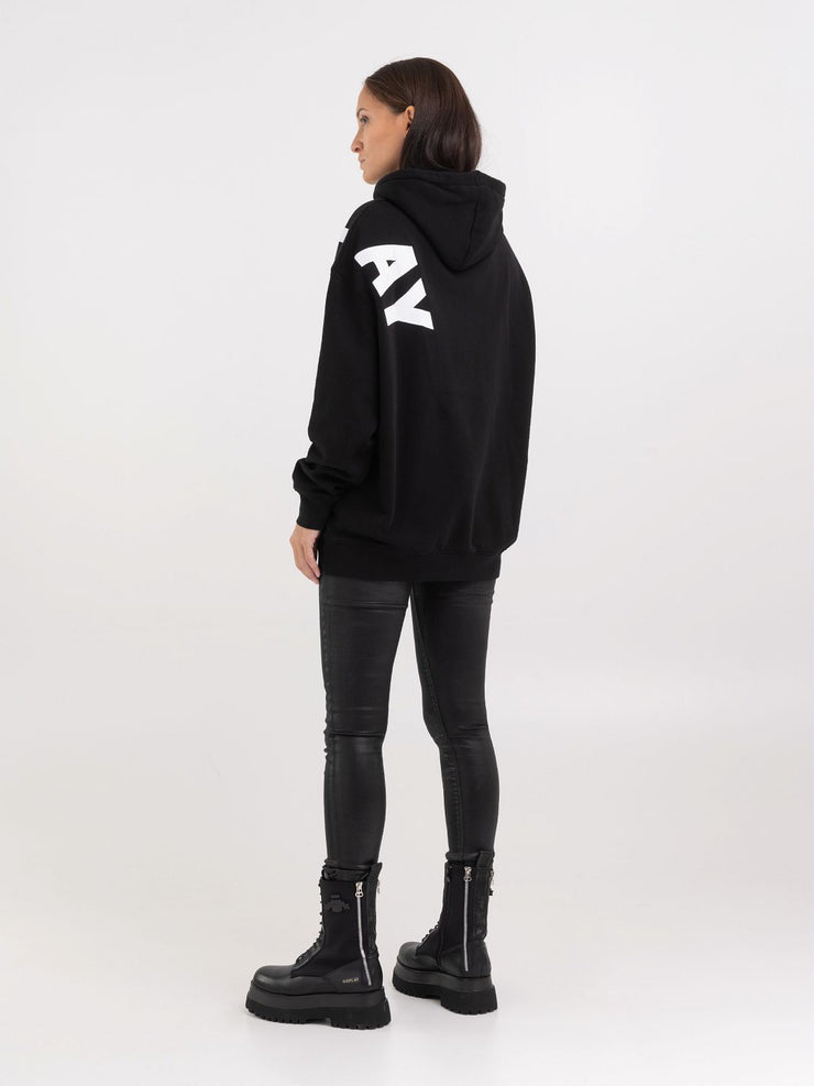 REPLAY SWEATER WITH HOOD AND REPLAY PRINT