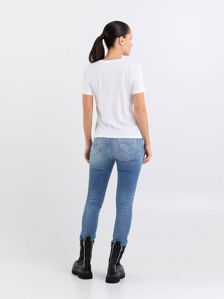 REPLAY JERSEY T-SHIRT WITH PRINT