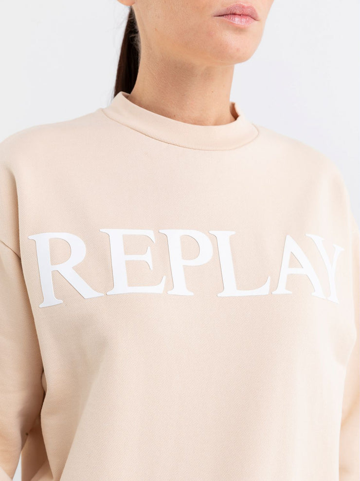 REPLAY OVERSIZED SWEATSHIRT WITH ARCHIVE LOGO