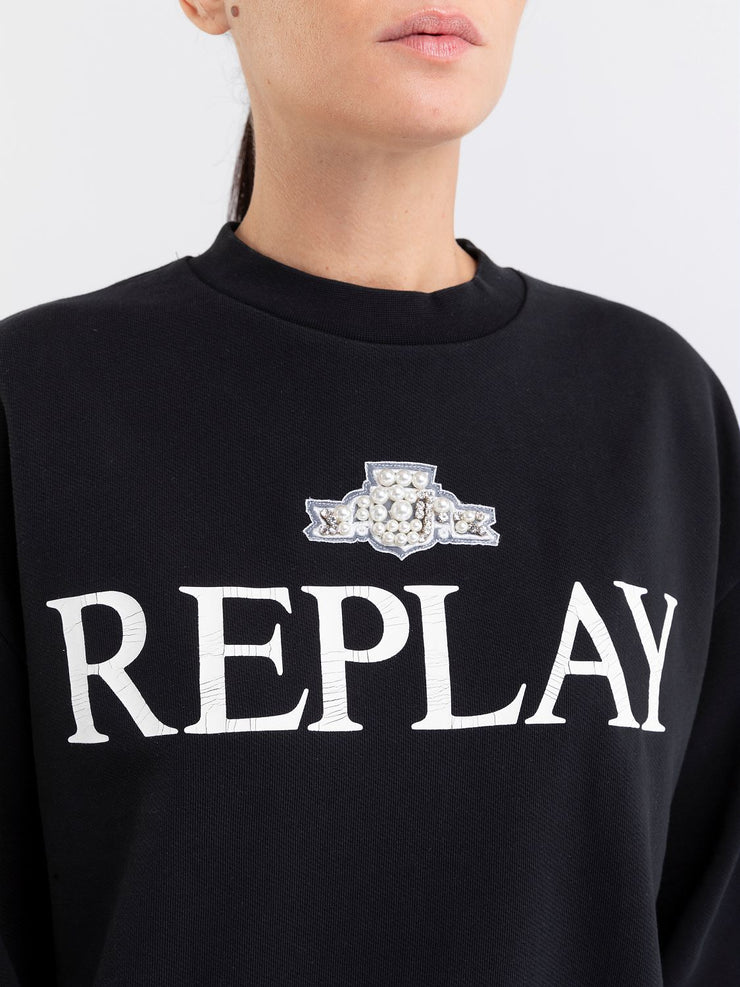 REPLAY OVERSIZED SWEATSHIRT WITH REPLAY LOGO